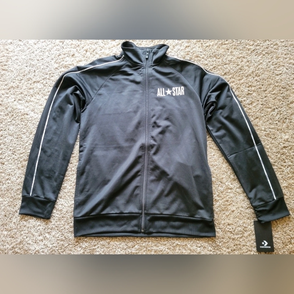 Converse All-Star Kids Youth Boy's Black Athletic Jacket Size XL New